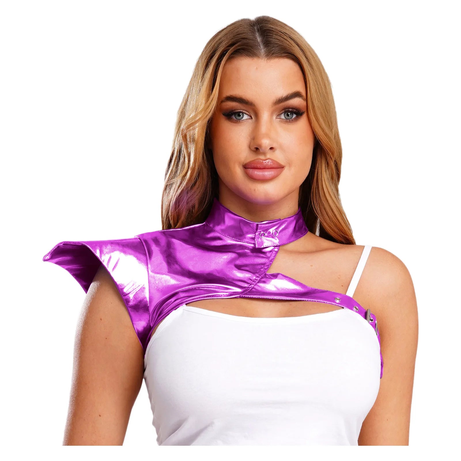 Metallic Gothic Armor Shoulder Shrug Steampunk Pauldron Collar Stage Costume