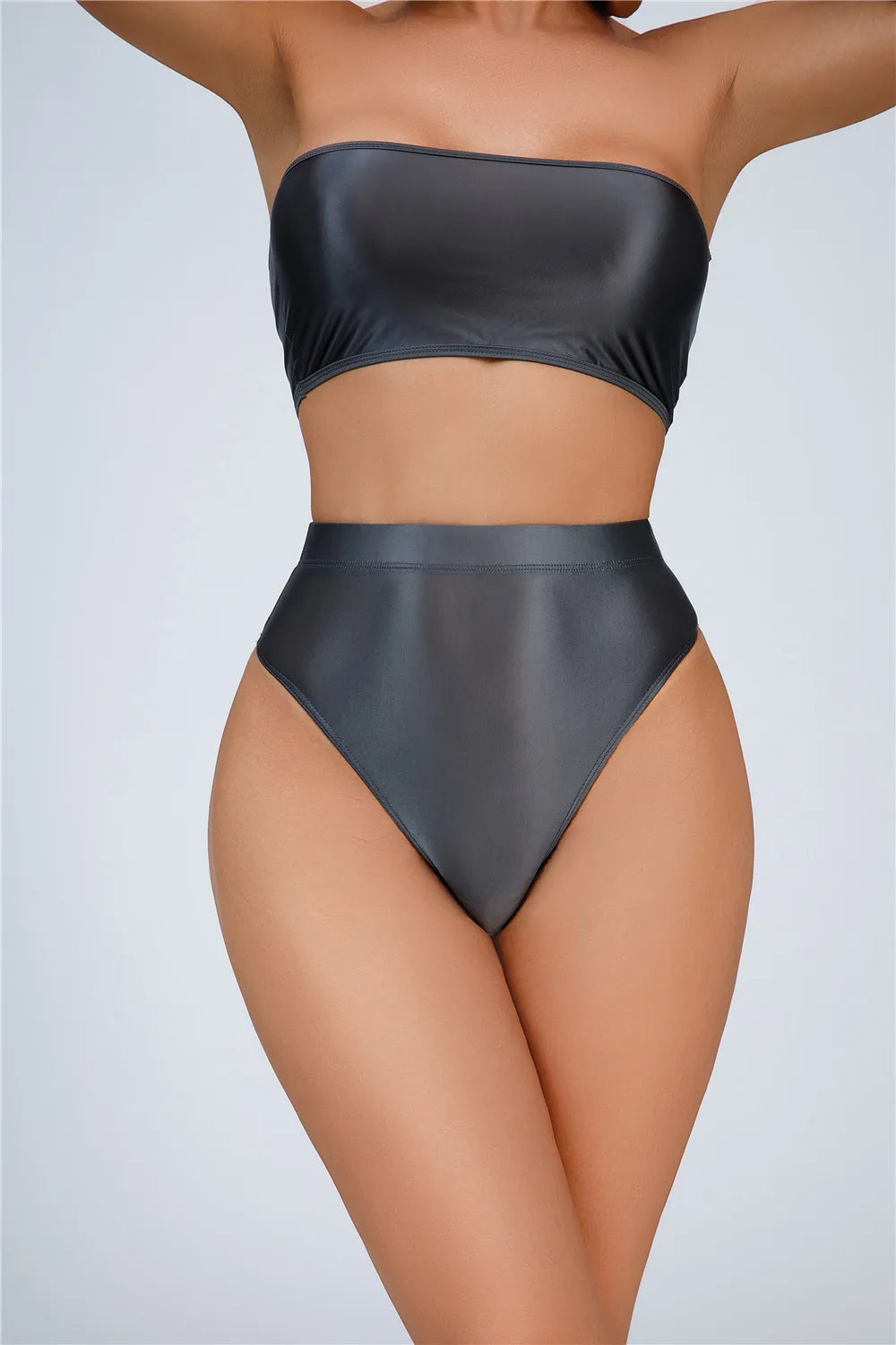 Sexy Women Shiny High Waist G-string Sheer Yoga Shaper Sexy Brief Candy Color Elastic T-Back Oil Glossy Thong UnderWear Dance