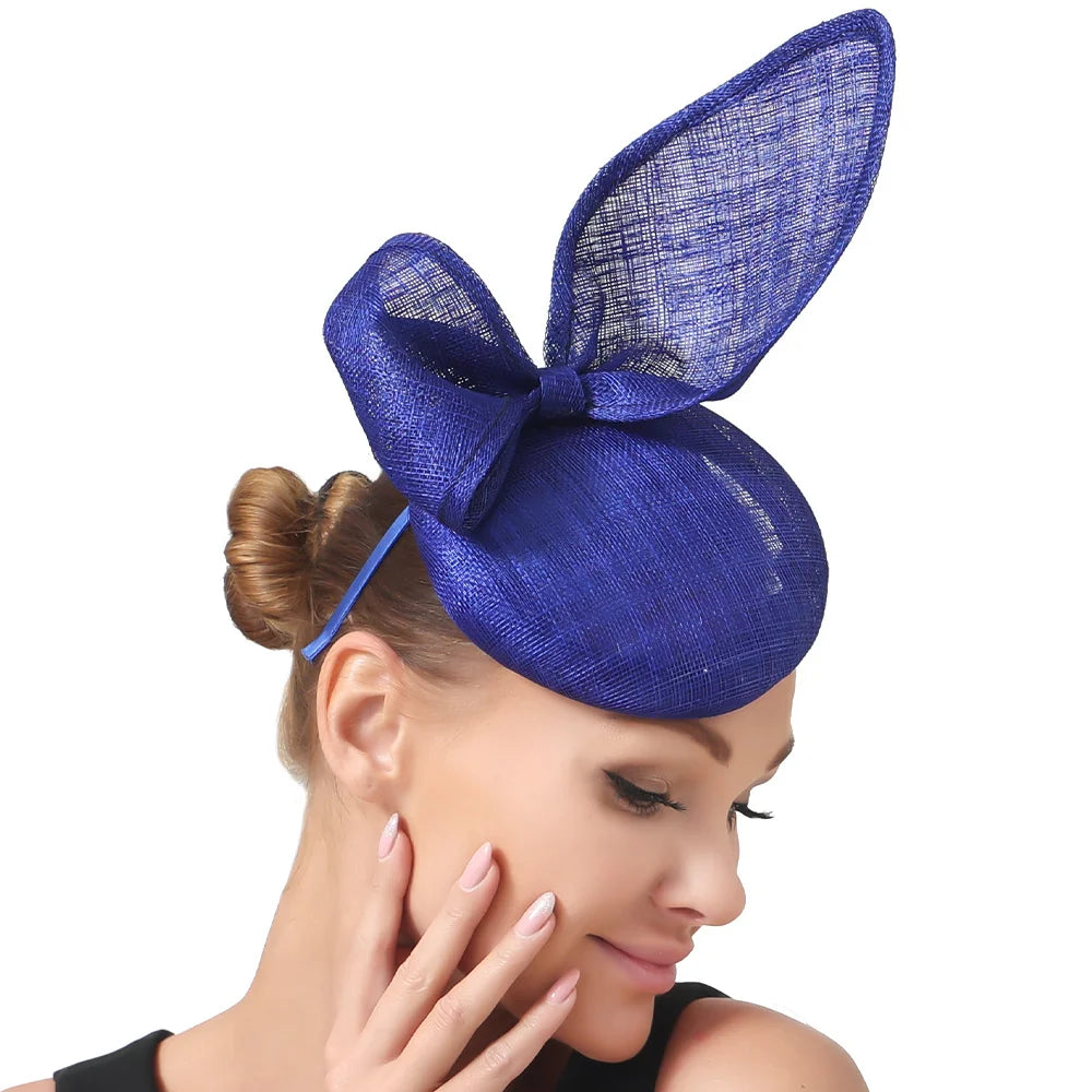 25cm 4-Layer Sinamay Bow Fascinator Headband Kentucky Derby Tea Party Pillbox Hat