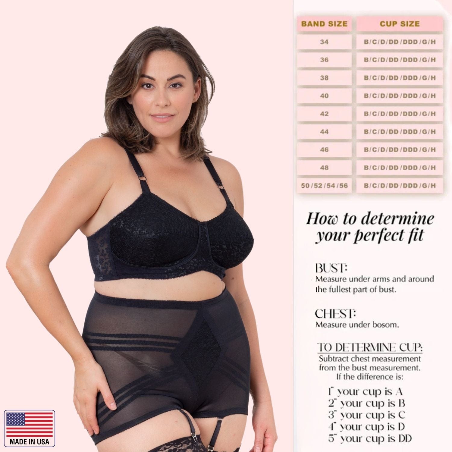 Style 2101 | Expandable Cup Wireless Shaper Bra - Black