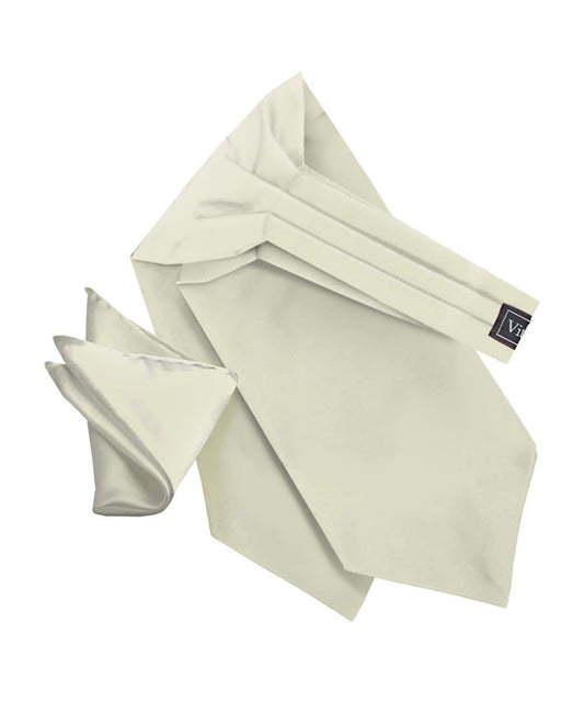 Vittorio Farina Men's Solid Satin Ascot & Pocket Square