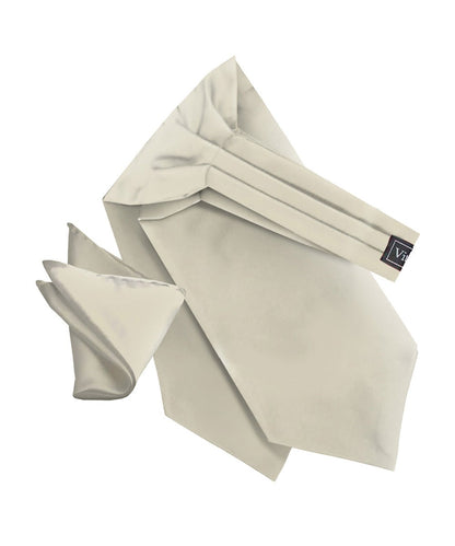 Vittorio Farina Men's Solid Satin Ascot & Pocket Square