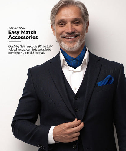 Vittorio Farina Men's Woven Pasiley Ascot & Pocket Square