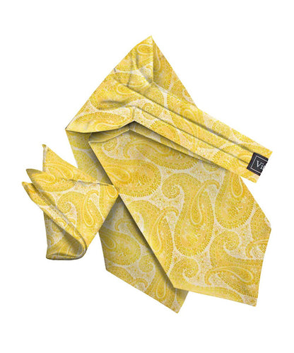 Vittorio Farina Men's Woven Pasiley Ascot & Pocket Square