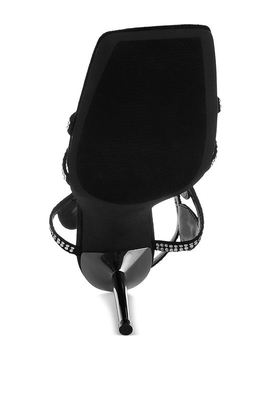 Fialka Diamante & Rhinestones Stiletto Sandals