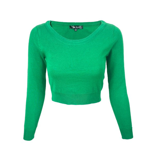 Vintage Style Cropped Pullover Sweater