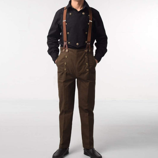 Mens Victorian Pants Cosplay Costume Steampunk Gothic Pants Trousers