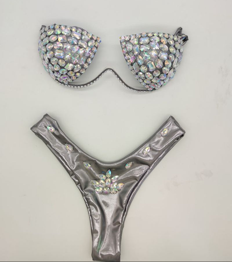 Golden Hour Rhinestone Bikini Set