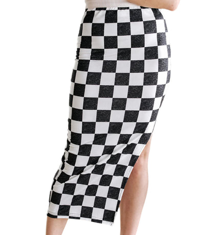Ska Style Checkered Pencil Skirt