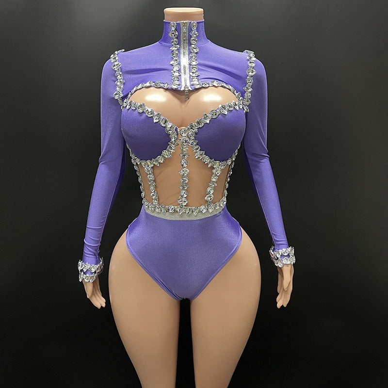 Crystal Siren Illusion Bodysuit