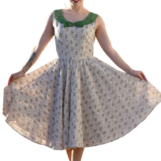 Vintage Style Floral Print Circle Dress