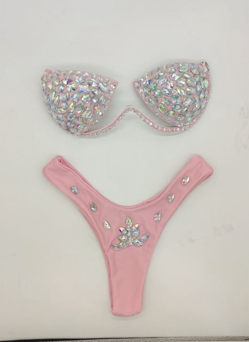 Golden Hour Rhinestone Bikini Set