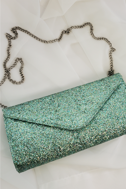 Retro Style Glitter Clutch Purse