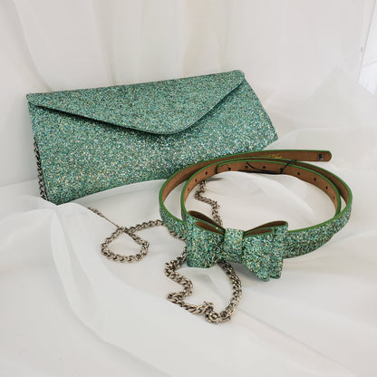 Retro Style Glitter Clutch Purse