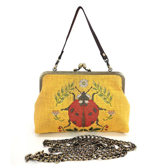 Ladybug Vintage-Inspired Kisslock Handbag