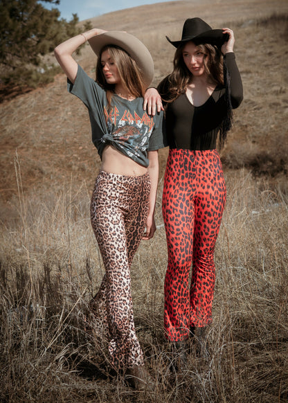 You Are Wild Leopard Print Flare Pants Bell Bottoms