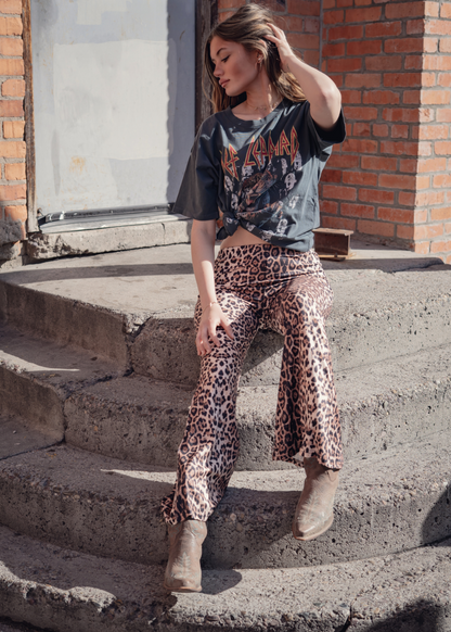 You Are Wild Leopard Print Flare Pants Bell Bottoms