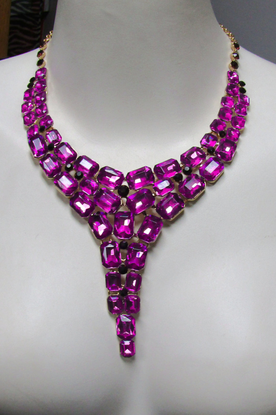 Passionate Purple Rhinestone Necklace & Earring Set