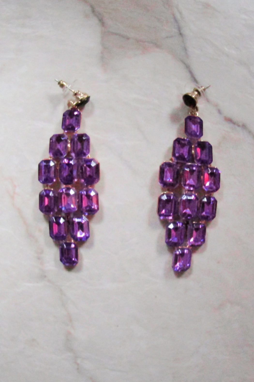 Passionate Purple Rhinestone Necklace & Earring Set