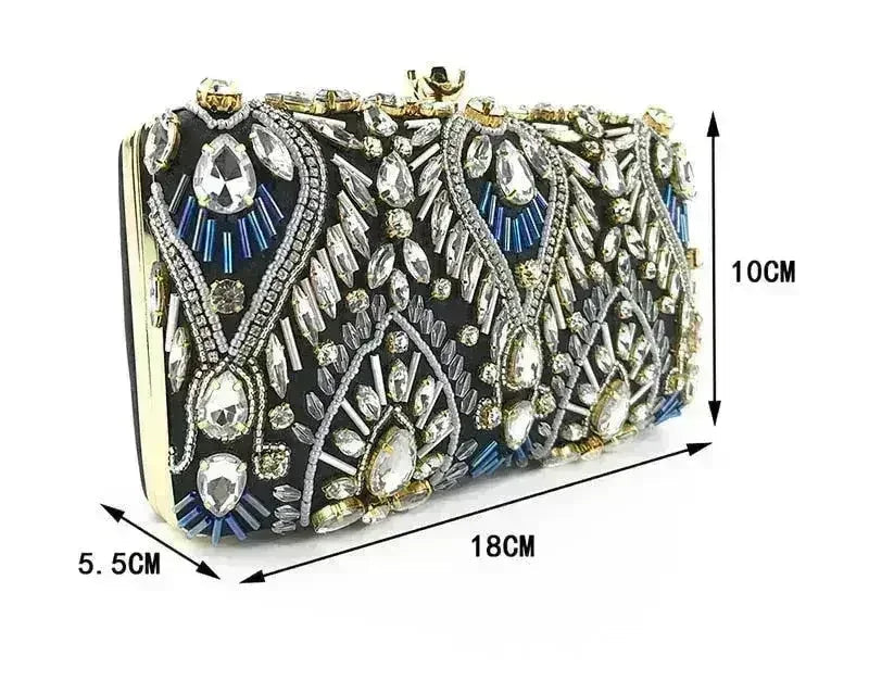Diamond Rhinestone Clutch - Luxury Evening Minaudière | Femstylo