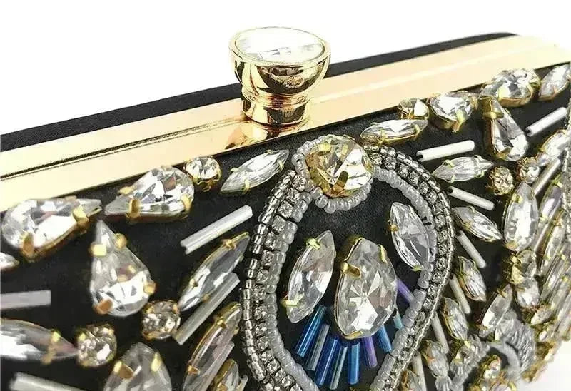 Diamond Rhinestone Clutch - Luxury Evening Minaudière | Femstylo