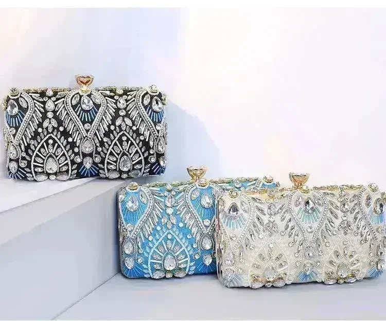 Diamond Rhinestone Clutch - Luxury Evening Minaudière | Femstylo