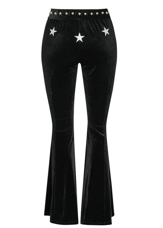 Star Studded Velvet Bell Bottoms