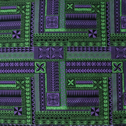 Polynesian Geometric Symmetrical design Fabric | Peachskin