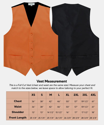 Vittorio Farina Men's Satin Vest, Necktie, Bow Tie and Pocket Square Set (Black Back)