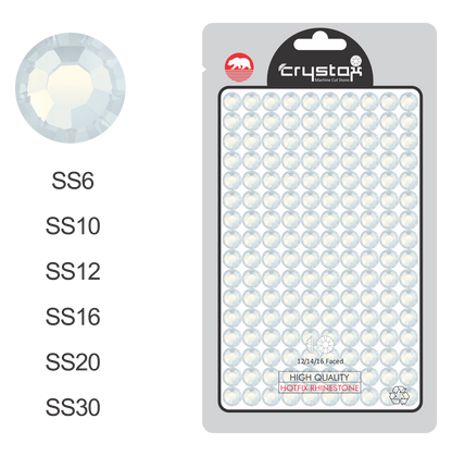 White Opal  Hot-fix Rhinestone Probag | CrystAX**